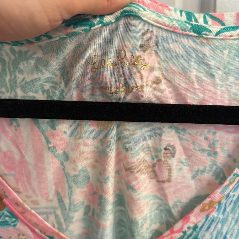 RARE Lily Pulitzer Let’s Get Together Knit Relaxed Pajama Sleep Top Long Sleeve - Picture 5 of 9